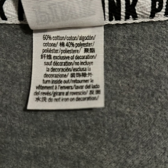 Victoria’s Secret Pink Nation Gray Hoodie Sweatshirt Top - Picture 11 of 11